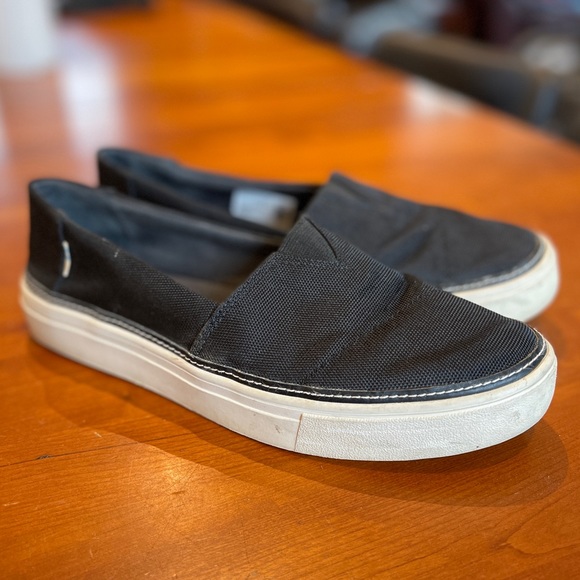 Tom’s Parker Black Textured Linen S7 - Picture 1 of 4